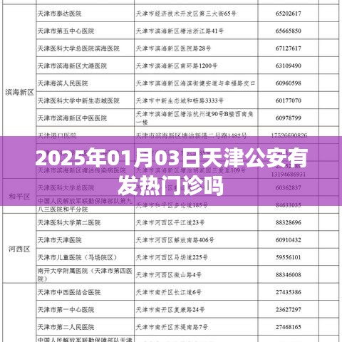 天津公安發(fā)熱門(mén)診情況查詢，最新動(dòng)態(tài)與地點(diǎn)