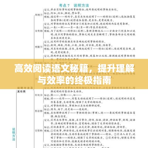 高效閱讀語文秘籍，提升理解與效率的終極指南