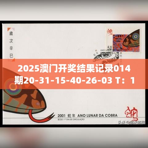 2025澳門開獎結果記錄014期20-31-15-40-26-03 T：15｜廣泛的關注解釋落實