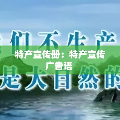 特產(chǎn)宣傳冊：特產(chǎn)宣傳廣告語 