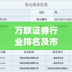 萬聯(lián)證券行業(yè)排名及市場表現(xiàn)解析，深度探討市場表現(xiàn)與競爭力評估