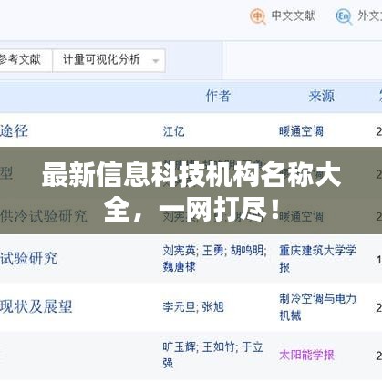 最新信息科技機構(gòu)名稱大全，一網(wǎng)打盡！