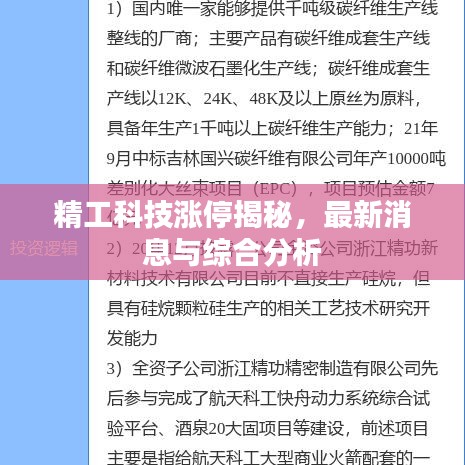 精工科技漲停揭秘，最新消息與綜合分析