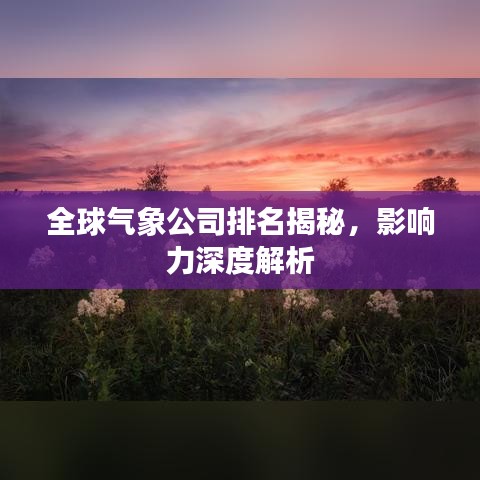 全球氣象公司排名揭秘，影響力深度解析